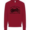 A Girl Who Loves Motorcycles Biker Mens Sweatshirt Jumper Red