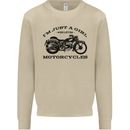 A Girl Who Loves Motorcycles Biker Mens Sweatshirt Jumper Sand