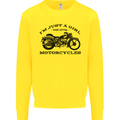 A Girl Who Loves Motorcycles Biker Mens Sweatshirt Jumper Yellow