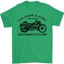 A Girl Who Loves Motorcycles Biker Mens T-Shirt 100% Cotton Irish Green
