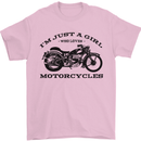A Girl Who Loves Motorcycles Biker Mens T-Shirt 100% Cotton Light Pink