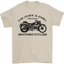 A Girl Who Loves Motorcycles Biker Mens T-Shirt 100% Cotton Sand