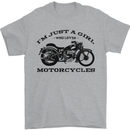A Girl Who Loves Motorcycles Biker Mens T-Shirt 100% Cotton Sports Grey