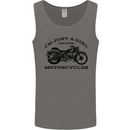 A Girl Who Loves Motorcycles Biker Mens Vest Tank Top Charcoal