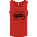 A Girl Who Loves Motorcycles Biker Mens Vest Tank Top Red