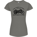 A Girl Who Loves Motorcycles Biker Womens Petite Cut T-Shirt Charcoal