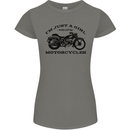 A Girl Who Loves Motorcycles Biker Womens Petite Cut T-Shirt Charcoal