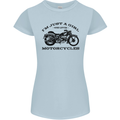 A Girl Who Loves Motorcycles Biker Womens Petite Cut T-Shirt Light Blue
