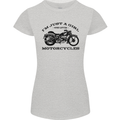 A Girl Who Loves Motorcycles Biker Womens Petite Cut T-Shirt Sports Grey