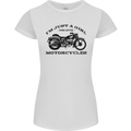 A Girl Who Loves Motorcycles Biker Womens Petite Cut T-Shirt White