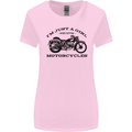 A Girl Who Loves Motorcycles Biker Womens Wider Cut T-Shirt Light Pink