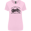 A Girl Who Loves Motorcycles Biker Womens Wider Cut T-Shirt Light Pink
