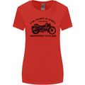 A Girl Who Loves Motorcycles Biker Womens Wider Cut T-Shirt Red
