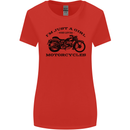 A Girl Who Loves Motorcycles Biker Womens Wider Cut T-Shirt Red