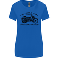 A Girl Who Loves Motorcycles Biker Womens Wider Cut T-Shirt Royal Blue