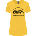 A Girl Who Loves Motorcycles Biker Womens Wider Cut T-Shirt Yellow