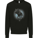A Girl on Wolf Kids Sweatshirt Jumper Black
