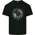 A Girl on Wolf Kids T-Shirt Childrens Black
