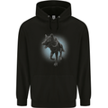 A Girl on Wolf Mens 80% Cotton Hoodie Black