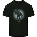 A Girl on Wolf Mens Cotton T-Shirt Tee Top Black