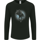 A Girl on Wolf Mens Long Sleeve T-Shirt Black