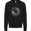 A Girl on Wolf Mens Sweatshirt Jumper Black