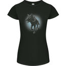 A Girl on Wolf Womens Petite Cut T-Shirt Black