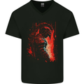 A Gladiator Spartan Bodybuilding MMA Mens V-Neck Cotton T-Shirt Black