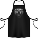 A Golden Retriever Face Cotton Apron 100% Organic Black