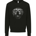 A Golden Retriever Face Kids Sweatshirt Jumper Black