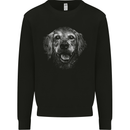 A Golden Retriever Face Kids Sweatshirt Jumper Black