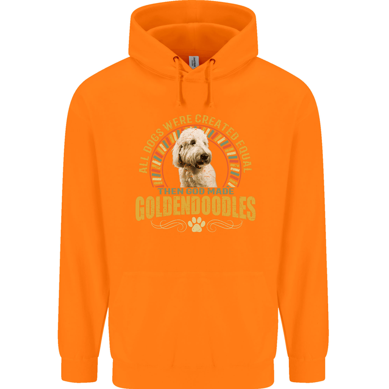 A Goldendoodle Dog Childrens Kids Hoodie Orange