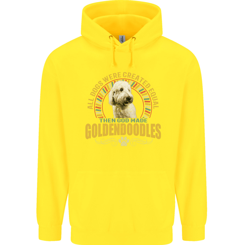 A Goldendoodle Dog Childrens Kids Hoodie Yellow
