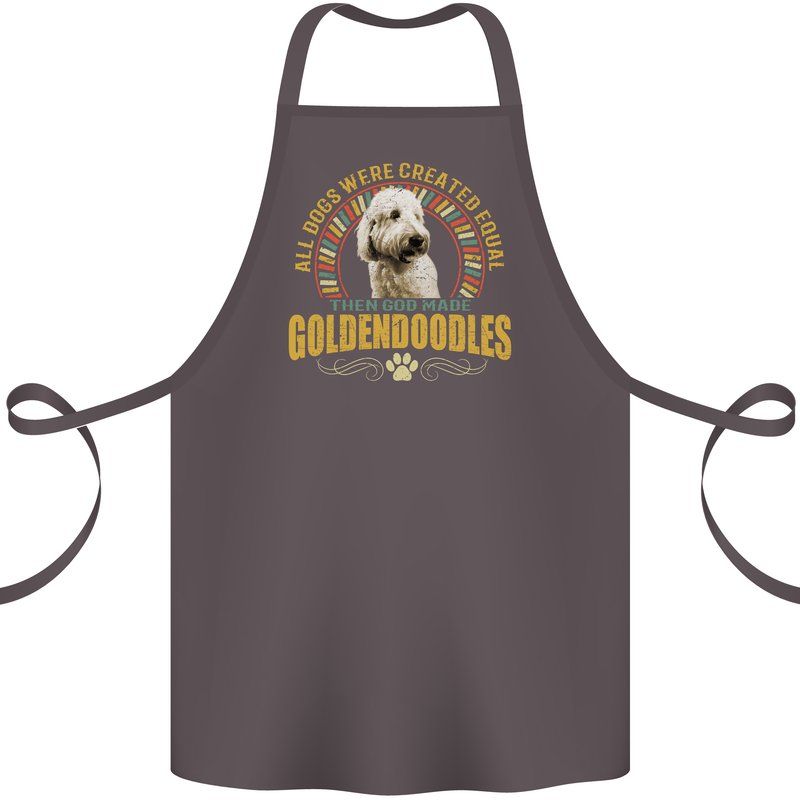 A Goldendoodle Dog Cotton Apron 100% Organic Dark Grey