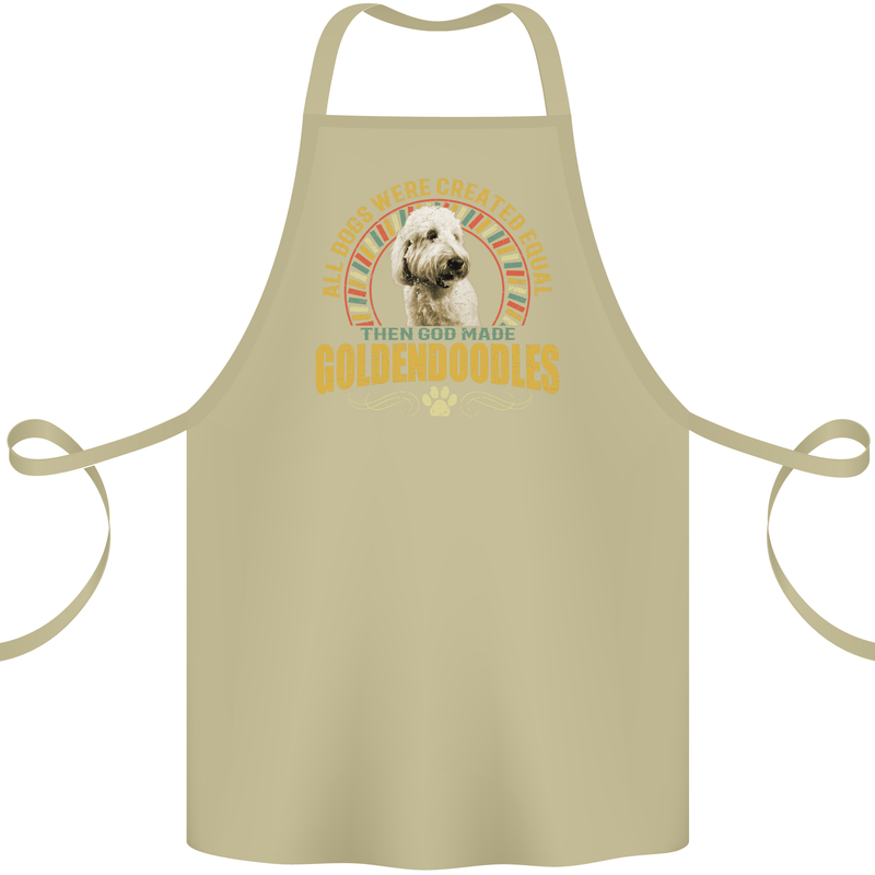 A Goldendoodle Dog Cotton Apron 100% Organic Khaki