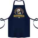 A Goldendoodle Dog Cotton Apron 100% Organic Navy Blue