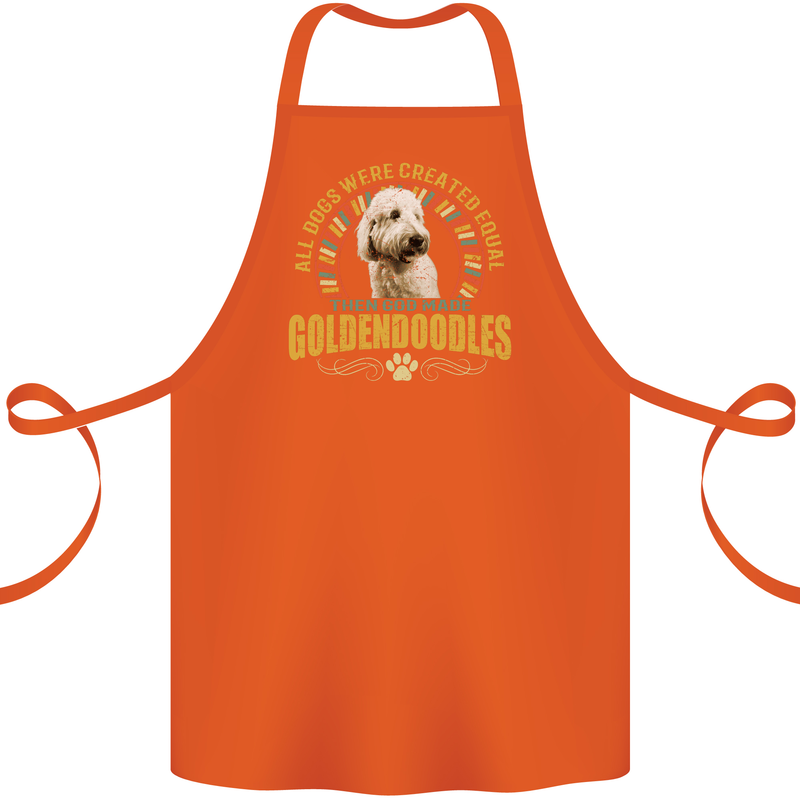A Goldendoodle Dog Cotton Apron 100% Organic Orange