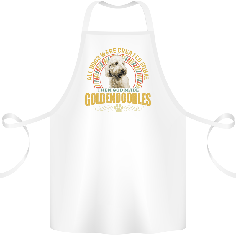 A Goldendoodle Dog Cotton Apron 100% Organic White
