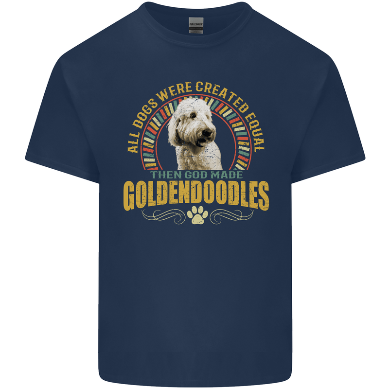 A Goldendoodle Dog Kids T-Shirt Childrens Navy Blue