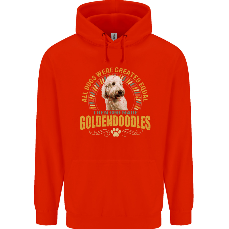 A Goldendoodle Dog Mens 80% Cotton Hoodie Bright Red