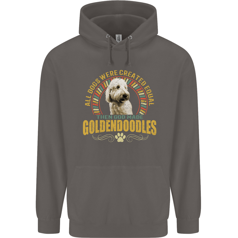 A Goldendoodle Dog Mens 80% Cotton Hoodie Charcoal