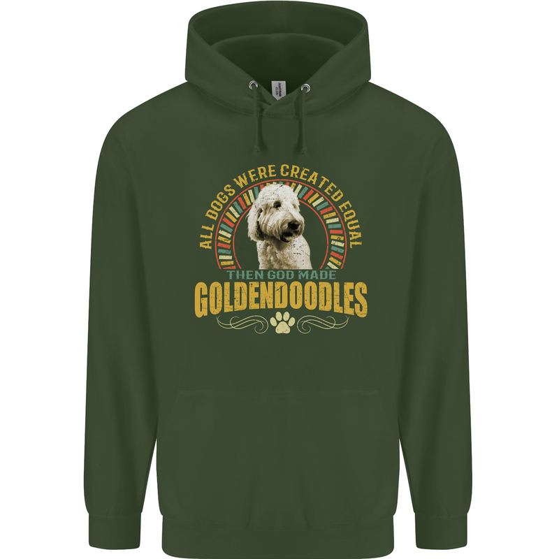 A Goldendoodle Dog Mens 80% Cotton Hoodie Forest Green