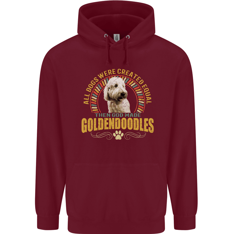 A Goldendoodle Dog Mens 80% Cotton Hoodie Maroon