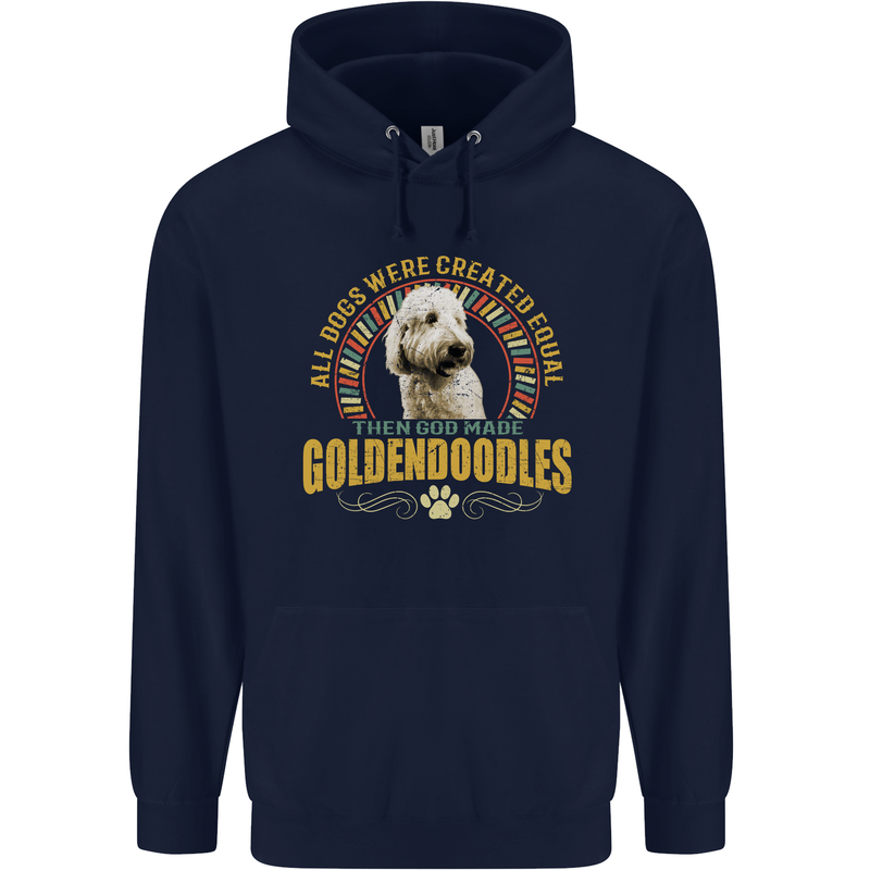 A Goldendoodle Dog Mens 80% Cotton Hoodie Navy Blue