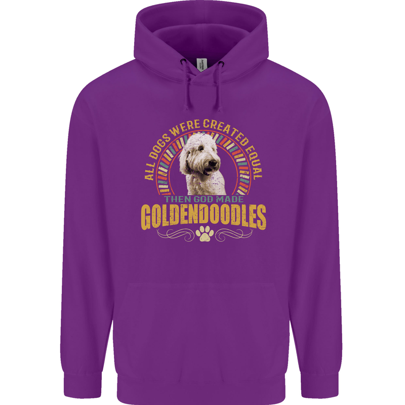 A Goldendoodle Dog Mens 80% Cotton Hoodie Purple