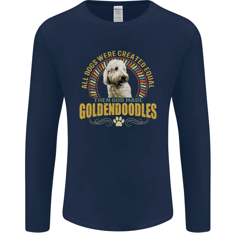 A Goldendoodle Dog Mens Long Sleeve T-Shirt Navy Blue