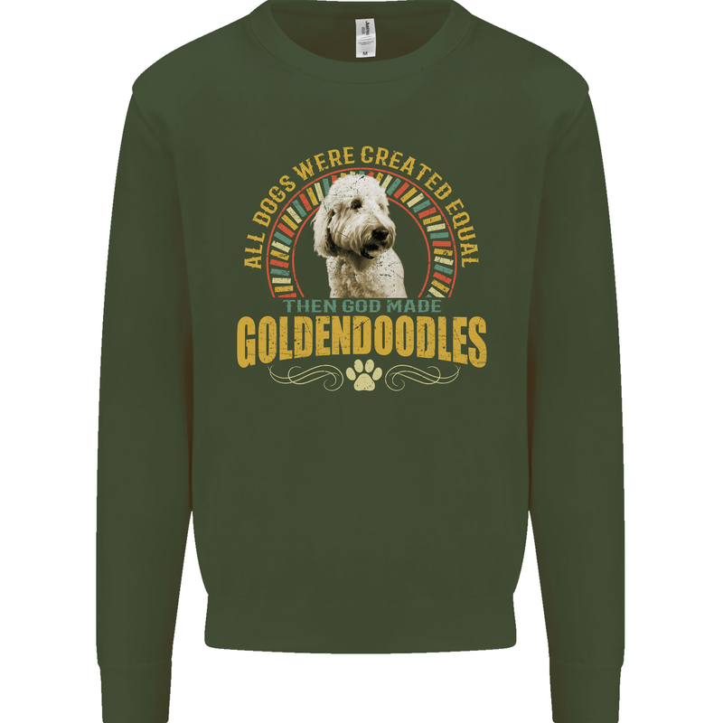 A Goldendoodle Dog Mens Sweatshirt Jumper Forest Green