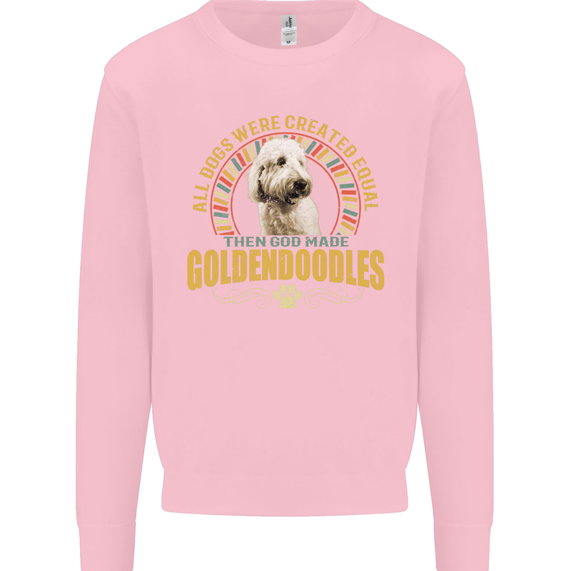 A Goldendoodle Dog Mens Sweatshirt Jumper Light Pink