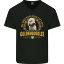 A Goldendoodle Dog Mens V-Neck Cotton T-Shirt Black