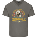 A Goldendoodle Dog Mens V-Neck Cotton T-Shirt Charcoal